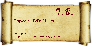 Tapodi Bálint névjegykártya