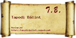 Tapodi Bálint névjegykártya