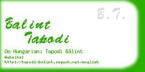 balint tapodi business card